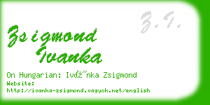 zsigmond ivanka business card